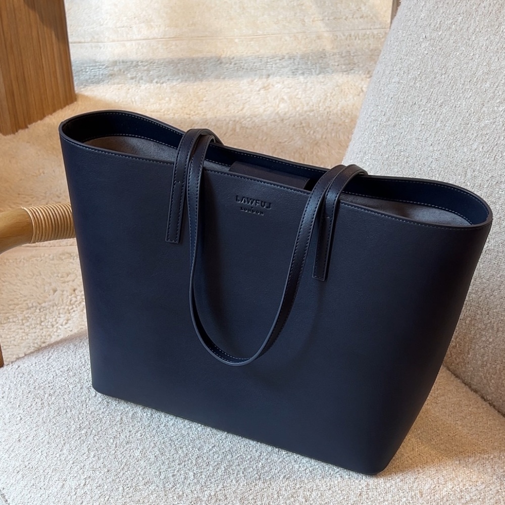 Lawful London Laptop tote bag - navy / gray interior NEW no tags w/dustbag
